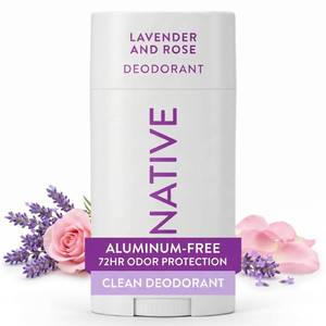 lot 59636 image: Native Deodorant Contains Naturally Derived Ingredients, 72 Hour Odor Control, Deodorant for Women and Men, Aluminum Free, Lavender & Rose 2.65oz - Retail $12