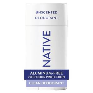 lot 59639 image: Native Deodorant Contains Naturally Derived Ingredients, 72 Hour Odor Control, Deodorant for Women and Men, Aluminum Free, Unscented 2.65oz - Retail $14