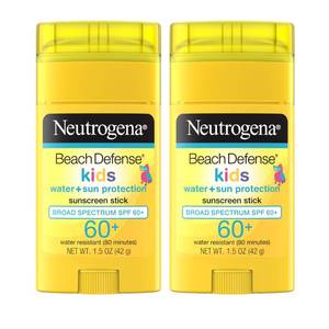 lot 59653 image: Neutrogena Beach Defense Kids Sunscreen Stick SPF 60, 1.5 oz - Retail $20