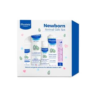 lot 59657 image: Mustela Newborn Arrival Gift Set - Baby Skincare & Bath Time Essentials - Natural & Plant Based - 5 Items Set - Retail $44