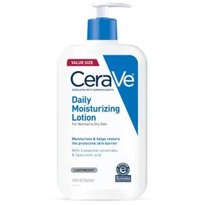 lot 59658 image: CeraVe Daily Moisturizing Lotion, Face and Body Lotion, Skin care, 19oz - Retail $16