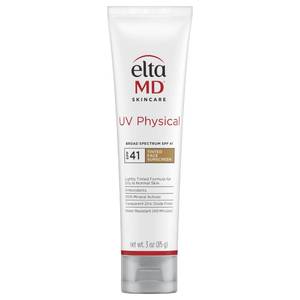 lot 59762 image: EltaMD UV Physical Tinted 100% Mineral Face Sunscreen, SPF 41, 3 oz - Retail $48