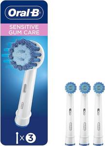 lot 59777 image: Oral-B Sensitive Gum Care Electric Toothbrush Replacement Brush Heads Refill, 3 Count - Retail $20