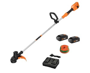lot 3 image: Worx Cordless String Trimmer, 40V 13 Electric Weed Wacker, WG183 Auto Feed, Dual-Exit Cutting Head, 2 x 2.0Ah Batteries & 2.0Ah Charger Included, PowerShare Retails $120