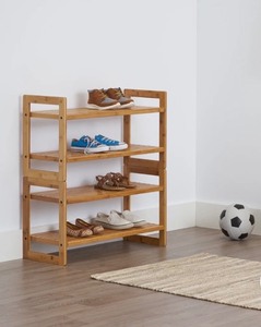 lot 15 image: TRINITY� EcoStorage� Bamboo Shoe Rack  2-Pack Retails $94