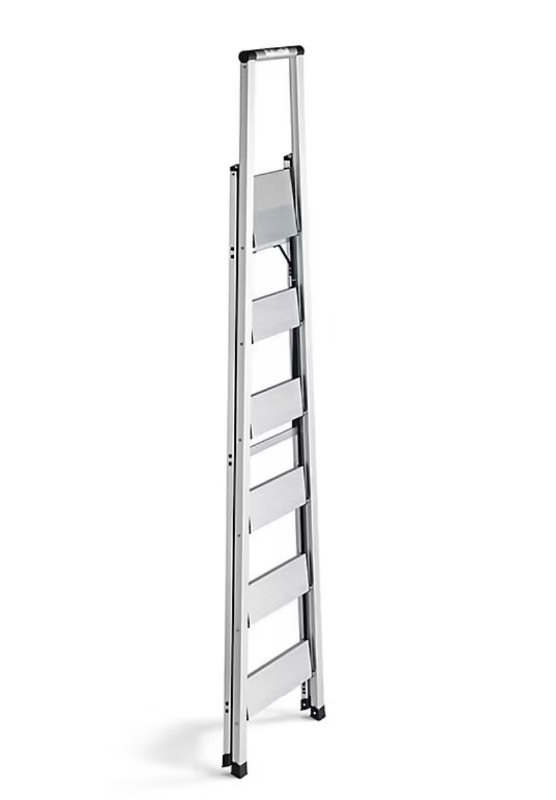 lot 36 image: Ultralight Slimline 6-Step Aluminum Ladder Sm shipping dents see images Retails $419