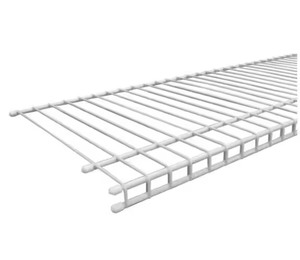 lot 138 image: Bundle of 2 SuperSlide 6 ft. W x 12 in. D White Ventilated Wire Shelf