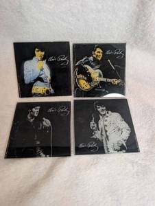 lot 1024 image: Elvis Presley Set of 4 Coasters with Signature