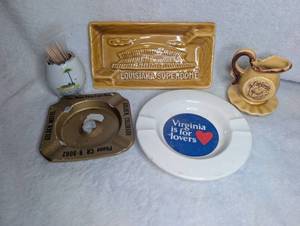 lot 1504 image: Souvenir Lot Louisiana Superdome New Orleans Worlds Fair Virginia Plate Ashtray