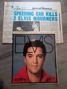 lot 3007 image: Las Vegas Review-Journal August 26 1977 Elvis Death Newspaper Special Supplement