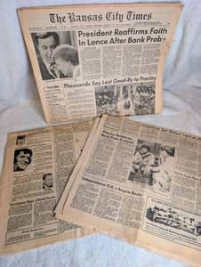 lot 3020 image: The Kansas City Times newspapers - Elvis Coverage