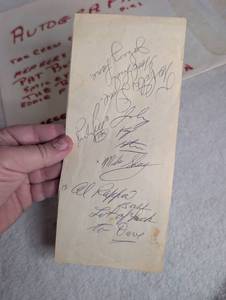 lot 3026 image: Bill Haleys Band Autographs on Paper Envelope with Handwritten Labels