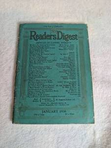 lot 3057 image: Readers Digest January 1938 17th Year of Publication