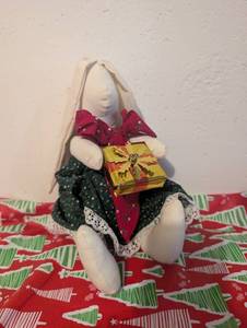 lot 4506 image: Vintage Handmade Stuffed Rabbit Doll&nbsp