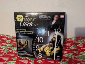 lot 4600 image: The Prayer Clock 10 inch Wall Clock with Voice by James Earl Jones
