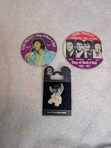 lot 5000 image: Elvis Presley Collectible Pins and Badges Lot - Disney and Commemorative