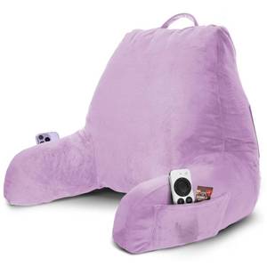 lot 267 image: Nestl Reading Pillow for Bed, Back Pillow for Sitting Up in Bed, Lavender - Retail $42