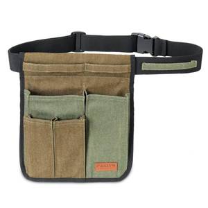 lot 552 image: Paxiyu Garden Tool Belt for Women & Men, Slim Denim Garden Apron with 4 Pockets, Lightweight Adjustable Tool Pouch for Gardening, Florist, DIY & Craft, Green - Retail $24
