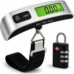 lot 556 image: Luggage Scale with TSA Approved Lock, Digital Portable Hanging Baggage Scale 110lb50kg, Travel Weight Scale for Suitcases, Avoid Overweight Fees, Travel Essentials Gift, Batteries Not Included - Retail $9