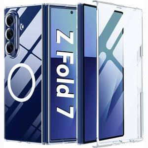lot 576 image: QiiStar Case for Samsung Galaxy Z Fold 7 with Built-in Screen Protector Magnetic Galaxy Fold z 7 Phone Case Shockproof Full Body Cover for Galaxy Z Fold7 5G Compatible with Magsafe,Clear - Retail $10