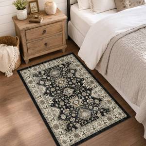 lot 579 image: Washable Runner Rug 2x3 Entryway Rug Door Mat Non Slip Runner Rug Low Pile - Retail $10