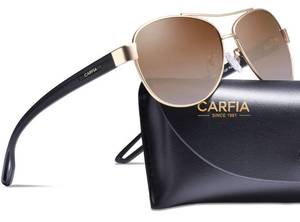 lot 585 image: CARFIA Aviator Polarized Sunglasses for Women UV400 Protection CA3210 - Retail $25