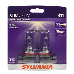 lot 590 image: SYLVANIA H11 XtraVision Halogen Headlight Bulb, High or Low Beam, 2 Bulbs - Retail $33