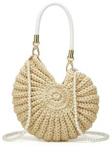 lot 604 image: SEE PHOTOS FOR COLOR Handmade Crochet Tote Bag Seashell Purse for Women Boho Shell Handbag Crossbody Shoulder Bag Summer Beach Clutch Hobo Handbag - Retail $43
