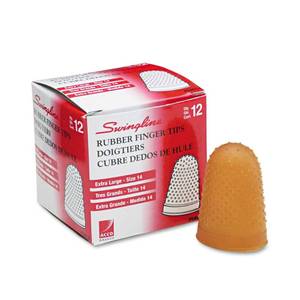 lot 620 image: Rubber Finger Tips, 14 (X-Large), Amber, Dozen - Retail $7