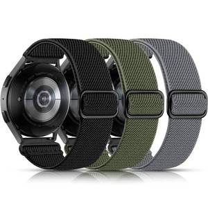 lot 632 image: Lerobo Elastic Bands Compatible with Samsung Galaxy Watch 7 6 5 4 40mm 44mmfor Galaxy Watch 6 Classic Band 43mm 47mmWatch 4 Classic Band 42mm 46mm5 ProActive 2,3 Pack Adjustable Nylon Sport Band - Retail $10