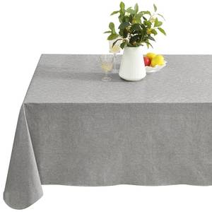 lot 646 image: Newbridge Napa Leaf Grey Vinyl Flannel Backed Tablecloth, 60 x 84 Inch Rectangle, Hotel Quality Waterproof Indoor Outdoor Table Cover for Kitchen, Patio, Dining, BBQ - Retail $22
