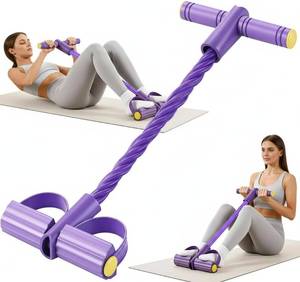 lot 672 image: Multifunction Pedal Resistance Band with Handle Female - Retail $8
