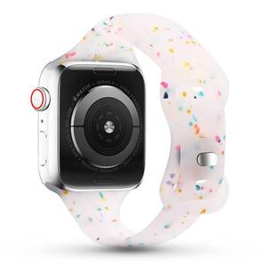 lot 673 image: Sport Band Compatible with Apple Watch Band 40mm 38mm 41mm 42mm for Women Girls, Recycled Silicone Slim Strap for iWatch Bands Series 11 10 9 8 7 6 5 4 SE 3 2 1 - Transparent white - Retail $9