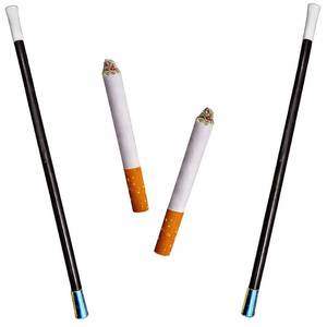 lot 693 image: 4Es Novelty 2 Long Cigarette Holders & 2 Fake Puff Cigarettes with Smoke for Halloween Accessories for Women Costumes Gatsby Roaring 1920s Flapper Costume Photo Prop Cigarettes - Retail $8