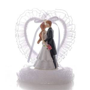 lot 705 image: FULCLOUD 5.5inch Wedding Cake Toppers ,Romantic Bride Groom Love Cake Topper Figurines Resin Doll Ornaments ,Fun Cake Topper for Engagement Wedding Anniversary Decorations Gifts - Retail $13