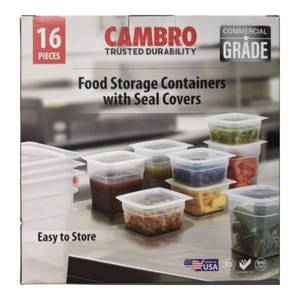 lot 718 image: cambro Freshpro Mini Food Storage Container Set with Lid, Translucent 8 sets - Retail $28