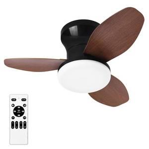 lot 732 image: Glowall Small Ceiling Fan with Lights and Remote, 25 Flush Mount, Modern - Retail $44