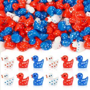 lot 758 image: DTOFOOT 80Pcs Mini Patriotic Ducks,Red White and Blue Resin Ducks - Retail $10