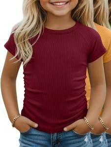 lot 769 image: LessonZoo TWO Pack Toddler Girls Cotton Shirts, 2Color, 5T