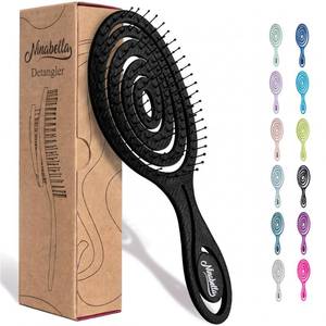 lot 777 image: Ninabella Detangler Brush - No Tangle Hair Brush for Women, Fine, Thick and Long Hair - Hairbrush for Wet and Dry Hair, Gentle on the Scalp - Elegant Black - Retail $9