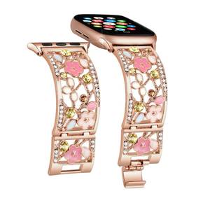 lot 783 image: Duoan Floral Bracelet for Apple Watch Band, Women, Rose Gold, 38404142mm - Retail $25