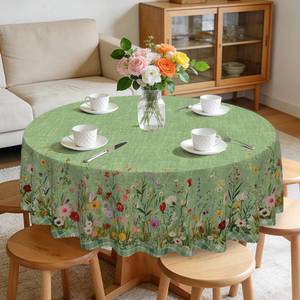 lot 792 image: Round Tablecloths Stain Resistant 60Inch Table Cover Reusable Table Cloth - Retail $93