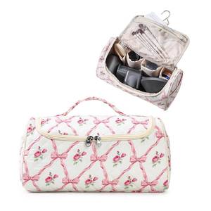 lot 793 image: AMZMA Quilted Hair Tool Bag for Travel Storage, Large Organizer Case for Hair Dryer with Hanging Hook & Handle,Organizer with 4 Thickened Compartments, Lightweight - Retail $17