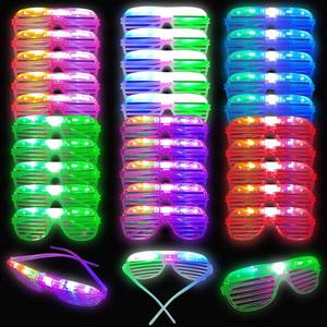 lot 804 image: BATWEET 30 Pcs Glow In The Dark Glasses, 6 Colors LED Glasses Bulk for Adults, Glow Neon Party Supplies for Carnival Halloween Christmas Birthday Wedding - Retail $30