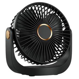 lot 805 image: Portable Desk Fan, Rechargeable Table Fan with Night Light USB Electric Desktop Air Circulator Fans, 3000MAh Powerful with 5 Speed 360° Adjustable for Cooling Home Dorm Office Bedroom Bathroom Kitchen - Retail $16