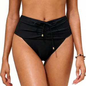 lot 806 image: Leoparts Women��s High Waisted Bikini Bottoms Tummy Control Swim Bottom Ruched Bathing Suit Brief Medium