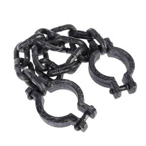 lot 816 image: BESTOYARD 35-Inch Plastic Wrist Shackles with Chain, Costume Prop, Black - Retail $19