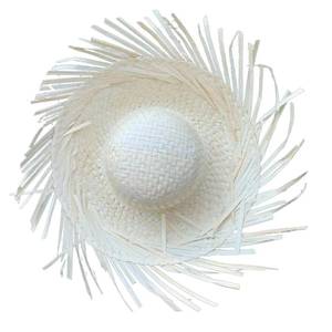 lot 821 image: HISYI Panama Hat Mexicanos Sombrero, Handmade Straw Hat, Hawaiian Styles Dress Up Props with Ripped Brim Beige - Retail $14