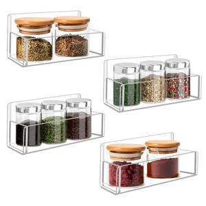 lot 822 image: Douildhaiy Acrylic Spice Rack Wall Mount-6 Inch, Clear Spice Shelf Storage Holder, 4 Pack Hanging Seasoning Rack Organizer for Cabinet Door, Cupboard or Wall Kitchen (Adhesive or Screw) - Retail $16