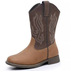 lot 829 image: Ahannie Toddler Boys Cowboy Boots Kids Western Boots Square Toe Side Zipper Size 2 - Retail $35